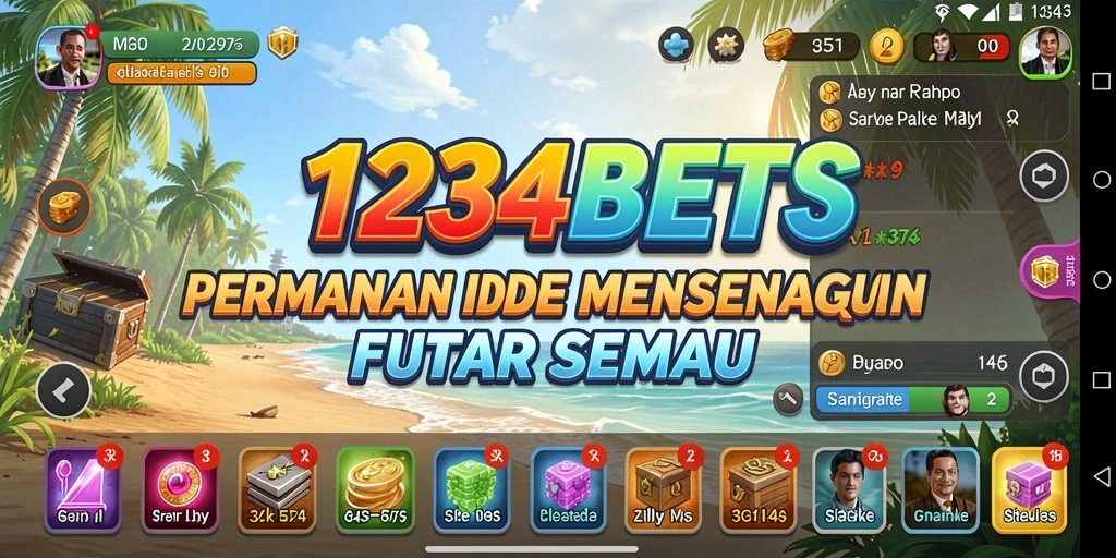 Screenshot utama menampilkan gameplay santai dari 1234BETS.