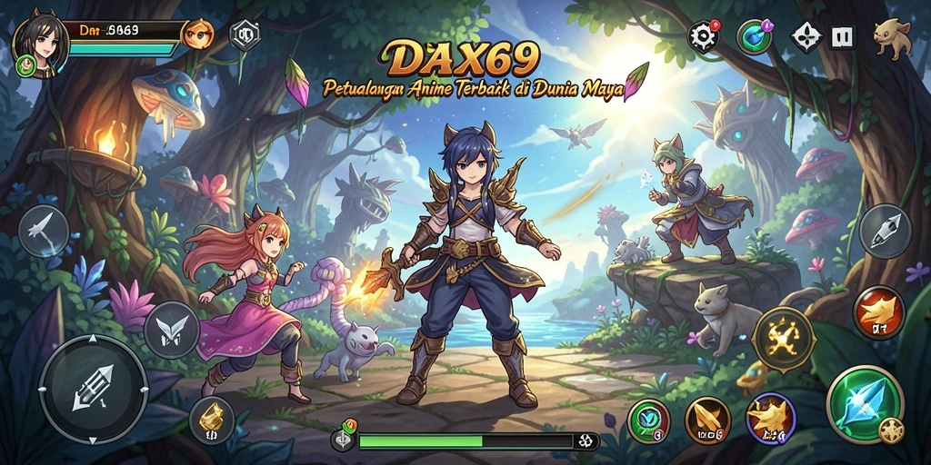 Gameplay DAX69 menampilkan aksi karakter Anime dalam pertarungan seru.