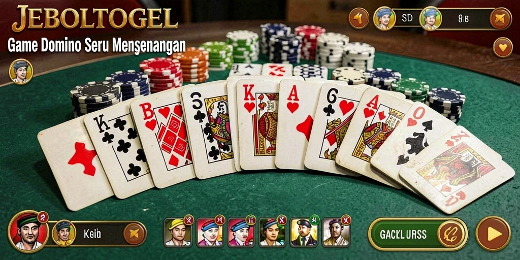 Tampilan screenshot utama JEBOLTOGEL menunjukkan aksi seru dalam permainan Domino.