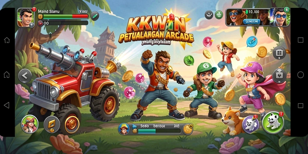 Tampilan utama gameplay KKWIN yang seru dan menawan.