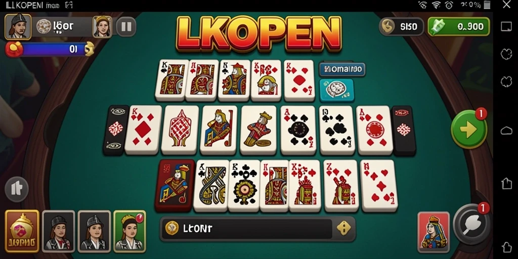 Screenshot gameplay LKOPEN dengan aksi seru di meja permainan Domino.