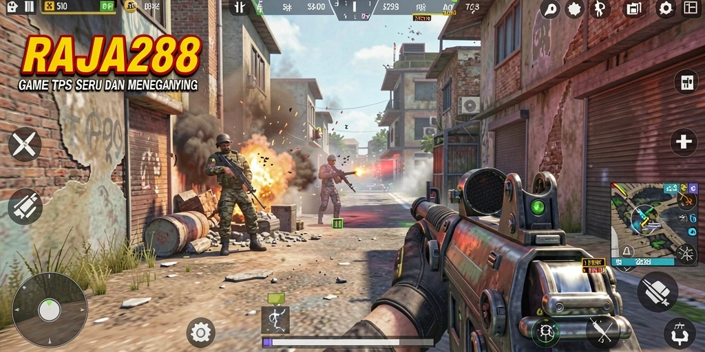 Tampilan gameplay seru dari RAJA288 dalam aksi TPS yang mendebarkan.