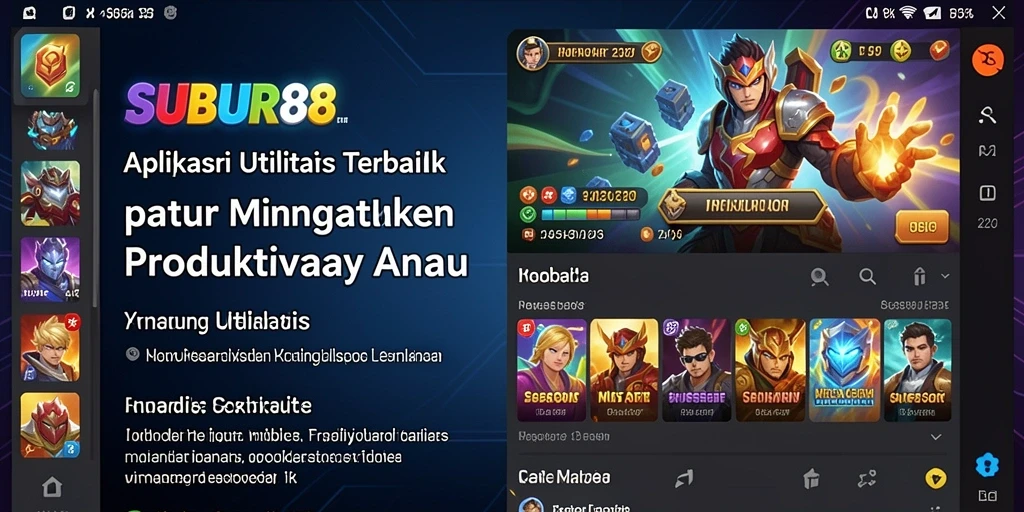Tampilan aplikasi SUBUR88 yang menarik dan fungsional untuk utilitas.